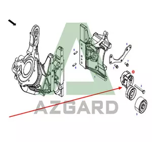 F934201040280, Ролик натяжний (F934201040070) (F934201040240), (FENDT, Agco Parts) F934201040280, Ролик натяжний (F934201040070) (F934201040240), (FENDT, Agco Parts)