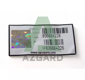 V836664226, Кільце ущільнююче, (FENDT, Challenger, MF, Agco Parts) V836664226, Кільце ущільнююче, (FENDT, Challenger, MF, Agco Parts)