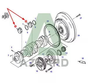 F926202310090, Вкладиші корінні СТ (2 шт), (FENDT, Agco Parts) F926202310090, Вкладиші корінні СТ (2 шт), (FENDT, Agco Parts)
